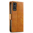 For ZTE Axon 30 5G CaseNeo Business Splicing Dual Magnetic Buckle Horizontal Flip PU Leather Case with Holder & Card Slots & Wallet(Khaki)