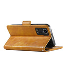 For ZTE Axon 30 5G CaseNeo Business Splicing Dual Magnetic Buckle Horizontal Flip PU Leather Case with Holder & Card Slots & Wallet(Khaki)