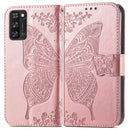 For Blackview A100 Butterfly Love Flower Embossed Horizontal Flip Leather Case with Holder & Card Slots & Wallet & Lanyard(Rose Gold)