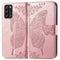 For Blackview A100 Butterfly Love Flower Embossed Horizontal Flip Leather Case with Holder & Card Slots & Wallet & Lanyard(Rose Gold)