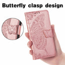 For Blackview A100 Butterfly Love Flower Embossed Horizontal Flip Leather Case with Holder & Card Slots & Wallet & Lanyard(Rose Gold)