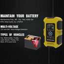FOXSUR 10A 12V 7-segment Motorcycle / Car Smart Battery Charger, Plug Type:EU Plug(Yellow)