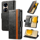 For Huawei P50 Pro CaseNeo Business Splicing Dual Magnetic Buckle Horizontal Flip PU Leather Case with Holder & Card Slots & Wallet(Black)