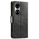 For Huawei P50 Pro CaseNeo Business Splicing Dual Magnetic Buckle Horizontal Flip PU Leather Case with Holder & Card Slots & Wallet(Black)