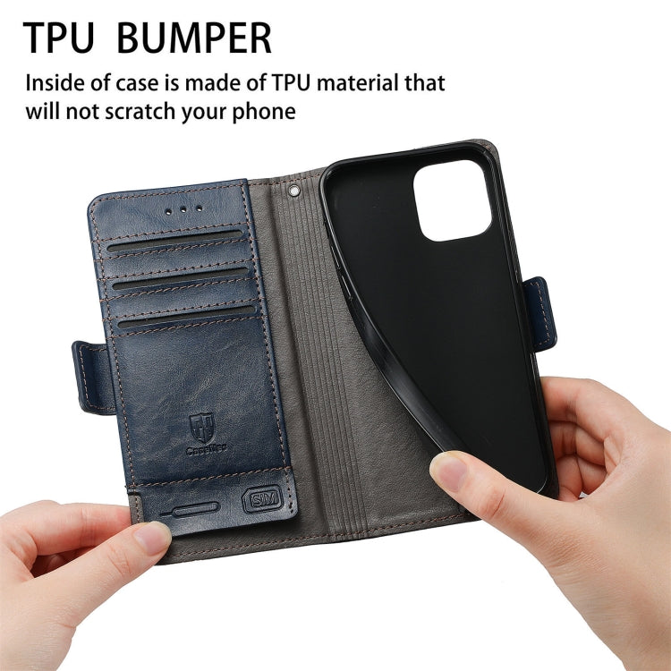 For Huawei P50 Pro CaseNeo Business Splicing Dual Magnetic Buckle Horizontal Flip PU Leather Case with Holder & Card Slots & Wallet(Blue)