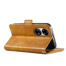 For Huawei P50 Pro CaseNeo Business Splicing Dual Magnetic Buckle Horizontal Flip PU Leather Case with Holder & Card Slots & Wallet(Khaki)
