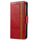 For Huawei P50 Pro CaseNeo Business Splicing Dual Magnetic Buckle Horizontal Flip PU Leather Case with Holder & Card Slots & Wallet(Red)