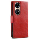 For Huawei P50 Pro CaseNeo Business Splicing Dual Magnetic Buckle Horizontal Flip PU Leather Case with Holder & Card Slots & Wallet(Red)