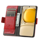 For Huawei P50 Pro CaseNeo Business Splicing Dual Magnetic Buckle Horizontal Flip PU Leather Case with Holder & Card Slots & Wallet(Red)