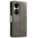 For Huawei P50 Pro CaseNeo Business Splicing Dual Magnetic Buckle Horizontal Flip PU Leather Case with Holder & Card Slots & Wallet(Grey)