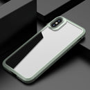 MG Series Carbon Fiber TPU + Clear PC Four-corner Airbag Shockproof Case For iPhone XR(Green)