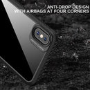 MG Series Carbon Fiber TPU + Clear PC Four-corner Airbag Shockproof Case For iPhone XR(White)