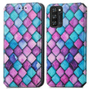 For Blackview A100 Colorful Magnetic Horizontal Flip PU Leather Case with Holder & Card Slot & Wallet(Purple Scales)