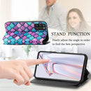 For Blackview A100 Colorful Magnetic Horizontal Flip PU Leather Case with Holder & Card Slot & Wallet(Purple Scales)