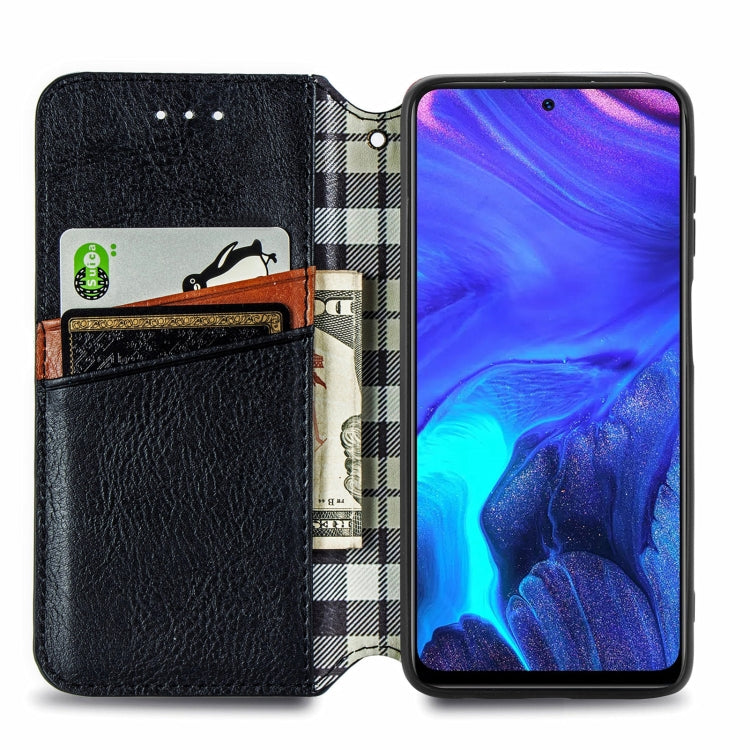 For Infinix Note 10 Pro Cubic Grid Pressed Horizontal Flip Magnetic PU Leather Case with Holder & Card Slots & Wallet(Black)