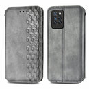 For Infinix Note 10 Pro Cubic Grid Pressed Horizontal Flip Magnetic PU Leather Case with Holder & Card Slots & Wallet(Grey)