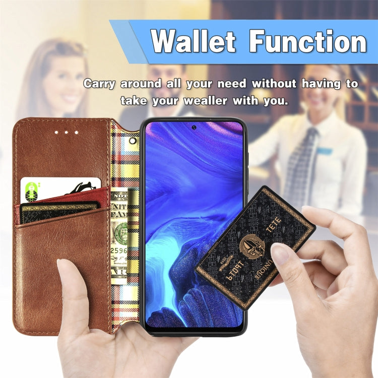 For Infinix Note 10 Pro Cubic Grid Pressed Horizontal Flip Magnetic PU Leather Case with Holder & Card Slots & Wallet(Grey)