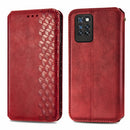 For Infinix Note 10 Pro Cubic Grid Pressed Horizontal Flip Magnetic PU Leather Case with Holder & Card Slots & Wallet(Red)