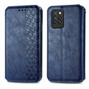 For Infinix Note 10 Pro Cubic Grid Pressed Horizontal Flip Magnetic PU Leather Case with Holder & Card Slots & Wallet(Blue)
