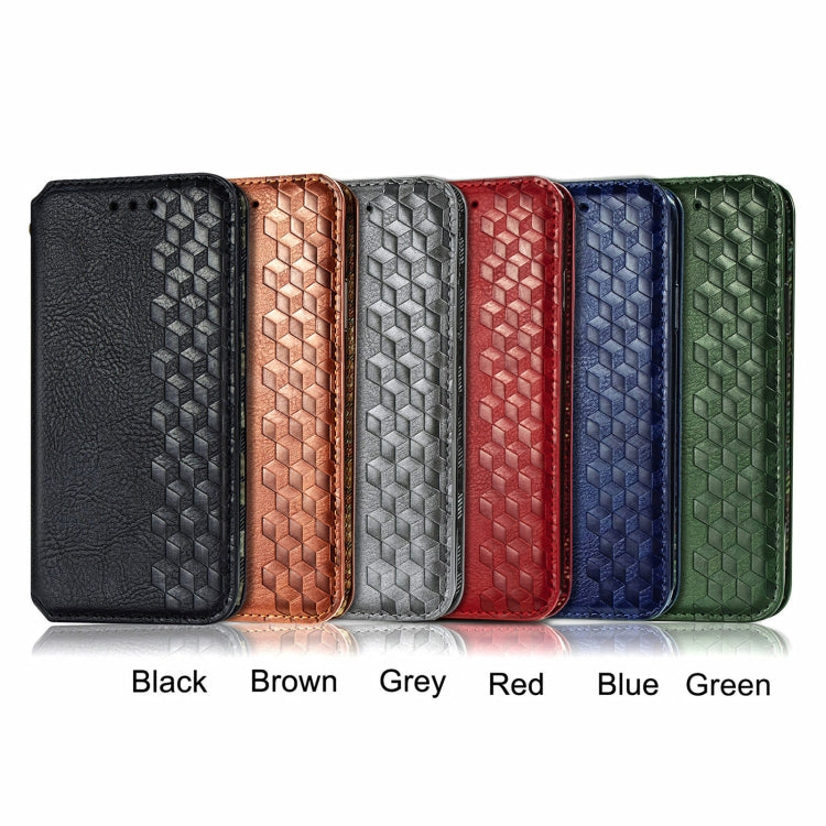 For Infinix Note 10 Pro Cubic Grid Pressed Horizontal Flip Magnetic PU Leather Case with Holder & Card Slots & Wallet(Green)