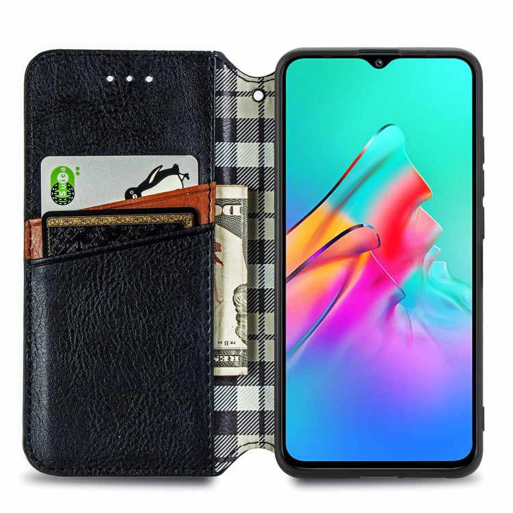 For Infinix Smart 5 Cubic Grid Pressed Horizontal Flip Magnetic PU Leather Case with Holder & Card Slots & Wallet(Black)