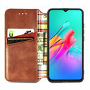 For Infinix Smart 5 Cubic Grid Pressed Horizontal Flip Magnetic PU Leather Case with Holder & Card Slots & Wallet(Brown)