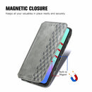 For Infinix Smart 5 Cubic Grid Pressed Horizontal Flip Magnetic PU Leather Case with Holder & Card Slots & Wallet(Grey)