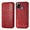 For Infinix Smart 5 Cubic Grid Pressed Horizontal Flip Magnetic PU Leather Case with Holder & Card Slots & Wallet(Red)