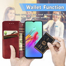 For Infinix Smart 5 Cubic Grid Pressed Horizontal Flip Magnetic PU Leather Case with Holder & Card Slots & Wallet(Red)