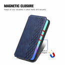 For Infinix Smart 5 Cubic Grid Pressed Horizontal Flip Magnetic PU Leather Case with Holder & Card Slots & Wallet(Blue)
