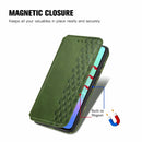 For Infinix Smart 5 Cubic Grid Pressed Horizontal Flip Magnetic PU Leather Case with Holder & Card Slots & Wallet(Green)