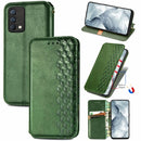 For OPPO Realme GT Master Cubic Grid Pressed Horizontal Flip Magnetic PU Leather Case with Holder & Card Slots & Wallet(Green)