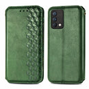 For OPPO Realme GT Master Cubic Grid Pressed Horizontal Flip Magnetic PU Leather Case with Holder & Card Slots & Wallet(Green)