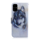 For Galaxy A51 Coloured Drawing Horizontal Flip Leather Case, with Holder & Card Slots & Wallet(White Wolf)