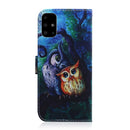 For Galaxy A51 Coloured Drawing Horizontal Flip Leather Case, with Holder & Card Slots & Wallet(Oil Owl)