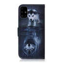 For Galaxy A51 Coloured Drawing Horizontal Flip Leather Case, with Holder & Card Slots & Wallet(Wolf and Dog)