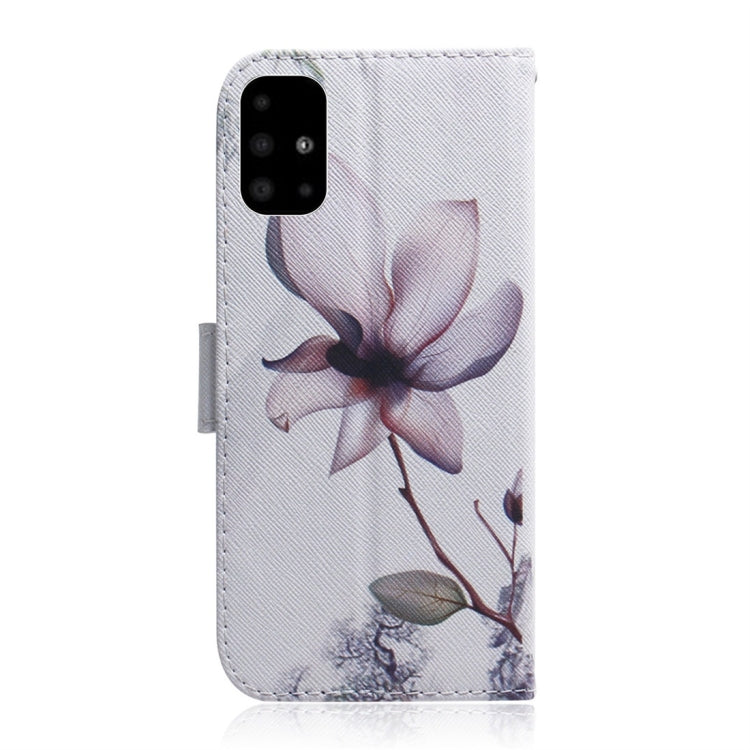 For Galaxy A51 Coloured Drawing Horizontal Flip Leather Case, with Holder & Card Slots & Wallet(Magnolia Flower)