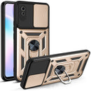 For Xiaomi Redmi 9A Sliding Camera Cover Design TPU+PC Protective Case(Gold)