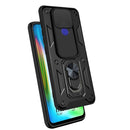 For Motorola Moto G9 Play Sliding Camera Cover Design TPU+PC Protective Case(Dark Green)