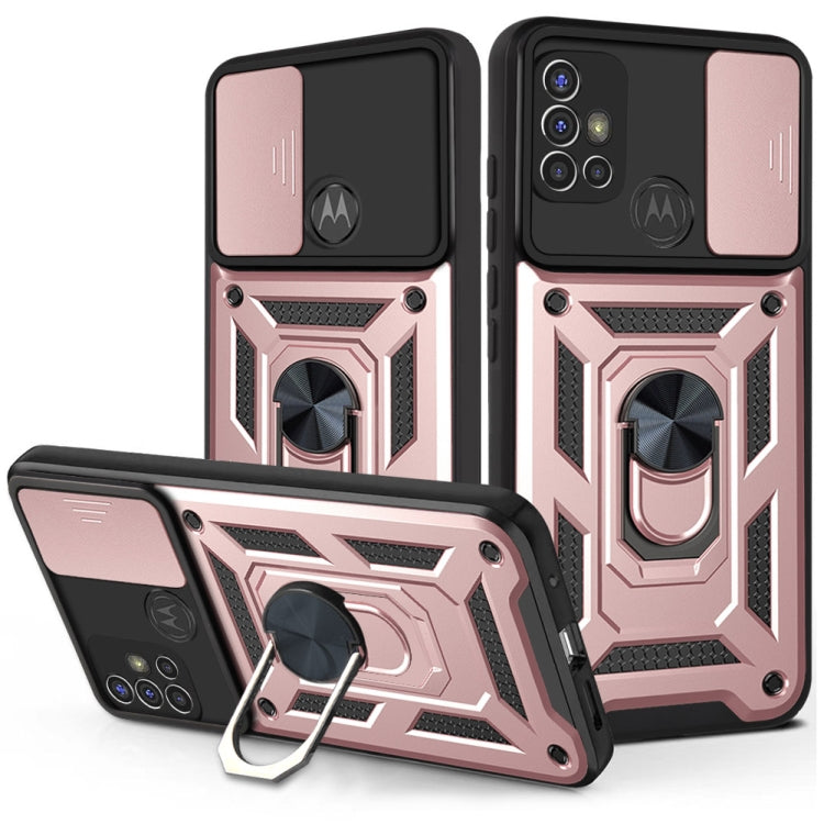 For Motorola Moto G30 Sliding Camera Cover Design TPU+PC Protective Case(Rose Gold)