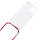 For iPhone 13 Pro Max Transparent Acrylic Airbag Shockproof Phone Protective Case with Lanyard (Black)