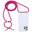Transparent Acrylic Airbag Shockproof Phone Protective Case with Lanyard For iPhone 13(Rose Red)