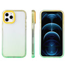Candy Gradient Flat Surface TPU + PC Shockproof Case For iPhone 13(Green Yellow)