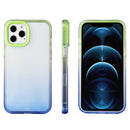 Candy Gradient Flat Surface TPU + PC Shockproof Case For iPhone 13(Blue Green)