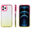 Candy Gradient Flat Surface TPU + PC Shockproof Case For iPhone 13(Yellow Rose Red)