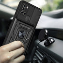 For Samsung Galaxy A21s Sliding Camera Cover Design TPU+PC Protective Case(Dark Green)