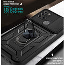 For Samsung Galaxy A21s Sliding Camera Cover Design TPU+PC Protective Case(Dark Green)