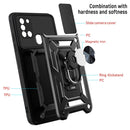 For Samsung Galaxy A21s Sliding Camera Cover Design TPU+PC Protective Case(Dark Green)