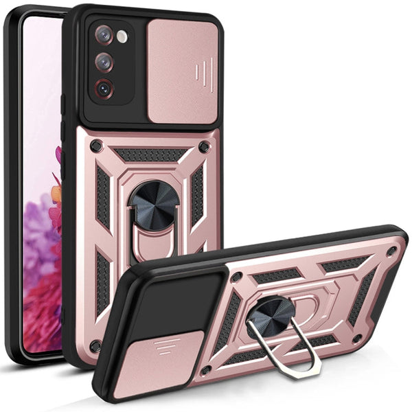 For Samsung Galaxy S20 FE 5G Sliding Camera Cover Design TPU+PC Protective Case(Rose Gold)