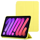 3-fold Horizontal Flip Smart Leather Tablet Case with Sleep / Wake-up Function & Holder For iPad mini 6(Yellow)